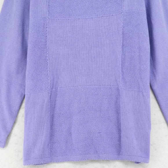 Karen ScottPurple Bliss Blocked Pattern Crewneck Knit Pullover Tunic Sweater 1X - Picture 4 of 8